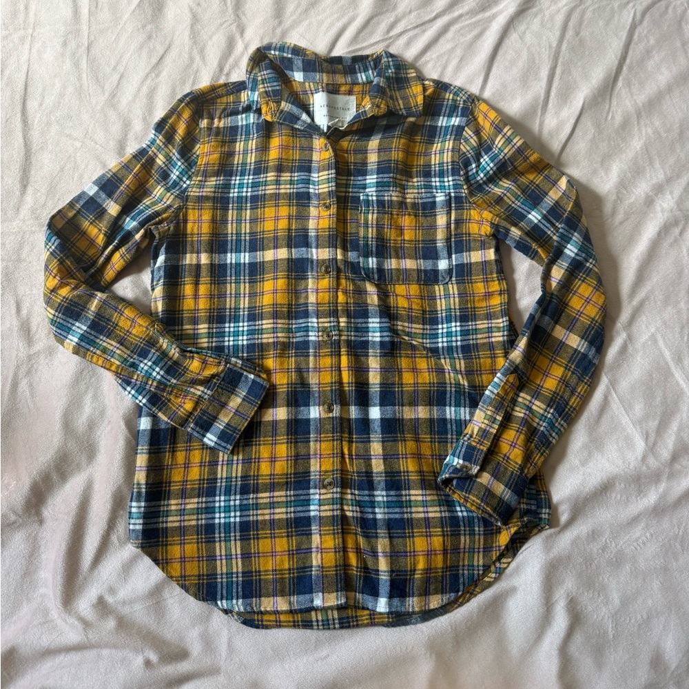 Cute yellow button up flannel